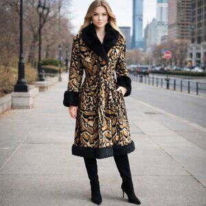 Vintage Irving Posluns Faux Fur + Real sheep fur Trim Penny Lane Coat S/M